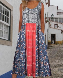 Foto 5 | Foto 5 | Vestido Medlor Boho Para Mujer 2025 Verano Sin Mangas Estampado Floral - Venta Internacional.