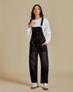 Foto 6 | Foto 6 | Mono De Mezclilla Negro Luvamia Para Mujer, Talla Grande Xl - Venta Internacional.