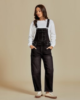 Foto 7 | Foto 7 | Mono De Mezclilla Negro Luvamia Para Mujer, Talla Grande Xl - Venta Internacional.