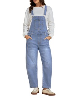 Foto 1 | Foto 1 | Mono Holgado Luvamia Para Mujer De Mezclilla Azul Claro - Venta Internacional.