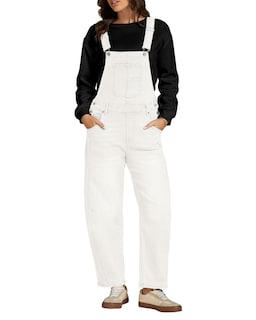 Foto 1 | Foto 1 | Mono Holgado De Mezclilla Blanca Luvamia Para Mujer, Talla L - Venta Internacional.