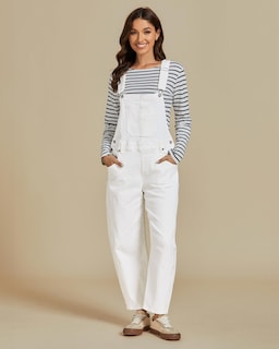 Foto 3 | Foto 3 | Mono Holgado De Mezclilla Blanca Luvamia Para Mujer, Talla L - Venta Internacional.