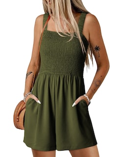Foto 1 | Foto 1 | Mono Holgado Dokotoo, Sin Mangas, Pierna Ancha, Verde Musgo, Para Mujer - Venta Internacional.