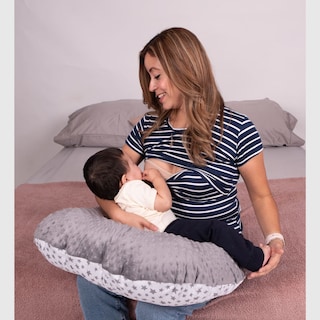 Foto 4 | Foto 4 | Mae Baby Blusas De Maternidad Y Lactancia Mujer Playeras De Manga Corta Ropa Suave Embarazada (rayas Azul Marino Blanco, Grande)