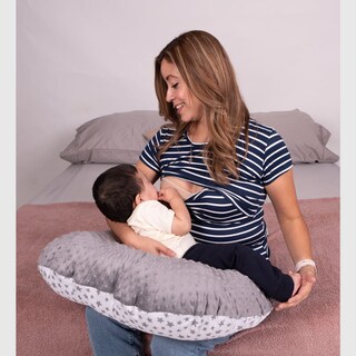 Foto 4 | Foto 4 | Mae Baby Blusas De Maternidad Y Lactancia Mujer Playeras De Manga Corta Ropa Suave Embarazada(rayas Azul Marino Blanco,mediano)