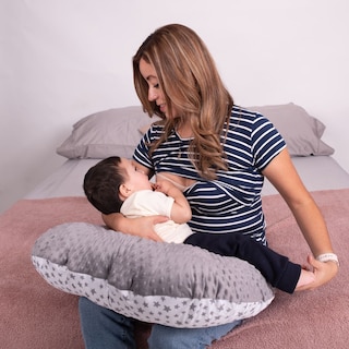 Foto 5 | Foto 5 | Mae Baby Blusas De Maternidad Y Lactancia Mujer Playeras De Manga Corta Ropa Suave Embarazada(rayas Azul Marino Blanco,mediano)