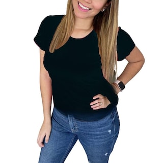 Foto 2 | Foto 2 | Mae Baby Blusas De Maternidad Y Lactancia Mujer Playeras De Manga Corta Ropa Moda Suave Embarazada Camisetas (negro, Grande)