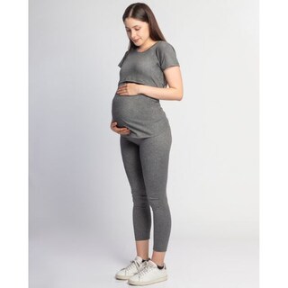Foto 3 | Foto 3 | Mae Baby Blusas De Maternidad Y Lactancia Mujer Playeras De Manga Corta Ropa Suave Embarazada Camisetas (gris Oxford, Chico)
