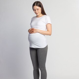 Foto 5 | Foto 5 | Mae Baby Blusas De Maternidad Y Lactancia Mujer Playeras De Manga Corta Ropa Moda Suave Embarazada Camisetas (blanco, Mediano)