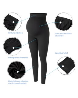 Foto 5 | Foto 5 | Pack 3 Leggins de Maternidad Loving Moments Negros