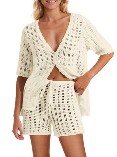 Foto 1 | Foto 1 | Conjunto Saodimallsu Manga Corta Ganchillo Beige - Venta Internacional