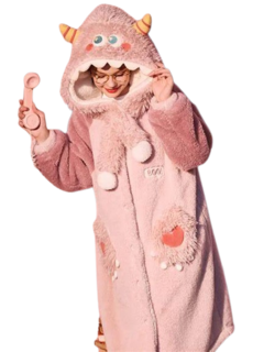 Foto 1 | Foto 1 | Pijama para dormir tipo bata afelpada De Monsters Rosa