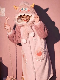 Foto 4 | Foto 4 | Pijama para dormir tipo bata afelpada De Monsters Rosa