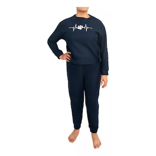 Foto 2 | Foto 2 | Pijama Para Dama Con Sudadera Y Pantalón Estampada I Love Shape Azul M9029 Xxxg