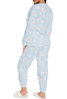 Foto 3 | Foto 3 | Pijama Para Mujer Shendy Vendy Conjunto 2 Piezas Elegante Invierno Afelpado Azul Corazón Extra Grande