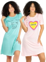 Set De 2 Camisone Para Dormir Mujer Pijama Aesthetic Batas Pij-08-2 D33 Y D34 Dama Bluson