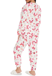 Foto 2 | Foto 2 | Pijama Para Mujer Shendy Vendy Conjunto 2 Piezas Elegante Invierno Afelpado Rosa Claro Mariposa Chica