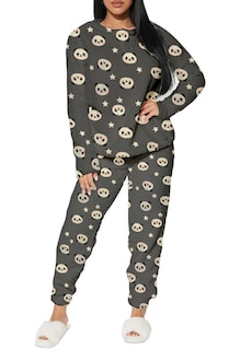 Foto 1 | Foto 1 | Pijama Para Mujer Shendy Vendy Conjunto 2 Piezas Elegante Invierno Afelpado Gris Panda Mediana