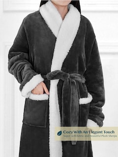 Foto 3 | Foto 3 | Forro Polar Sherpa Robe Pavilia Premium Para Mujer Con Ribete Satinado - Venta Internacional.