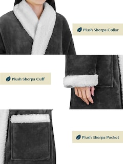 Foto 4 | Foto 4 | Forro Polar Sherpa Robe Pavilia Premium Para Mujer Con Ribete Satinado - Venta Internacional.