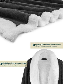 Foto 5 | Foto 5 | Forro Polar Sherpa Robe Pavilia Premium Para Mujer Con Ribete Satinado - Venta Internacional.
