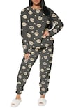 Pijama Para Mujer Shendy Vendy Conjunto 2 Piezas Elegante Invierno Afelpado Gris Panda Extra Grande