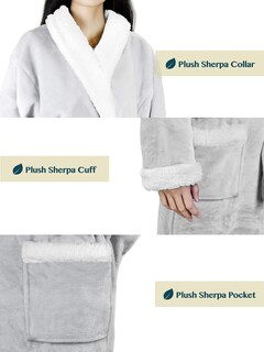 Foto 4 | Foto 4 | Forro Polar Sherpa Robe Pavilia Premium Para Mujer Con Ribete Satinado - Venta Internacional.