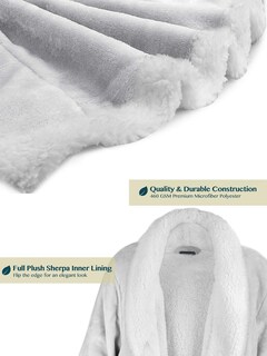 Foto 5 | Foto 5 | Forro Polar Sherpa Robe Pavilia Premium Para Mujer Con Ribete Satinado - Venta Internacional.