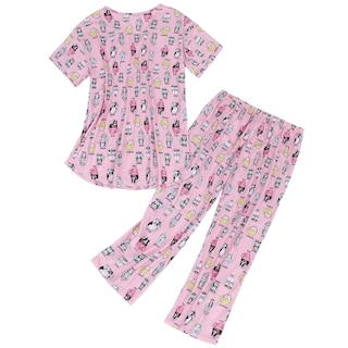 Foto 2 | Foto 2 | Conjunto De Pijama American Trends Para Mujer, Ropa De Dormir Rosa Con Forma De Gato, Talla L - Venta Internacional.