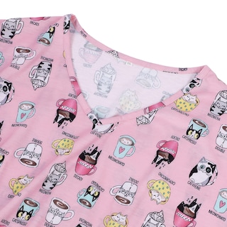 Foto 3 | Foto 3 | Conjunto De Pijama American Trends Para Mujer, Ropa De Dormir Rosa Con Forma De Gato, Talla L - Venta Internacional.