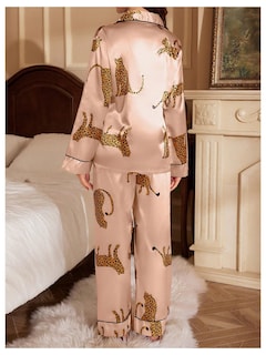 Foto 2 | Foto 2 | Conjunto De Pijama Soly Hux De Satén De Seda Con Estampado De Leopardo Para Mujer - Venta Internacional.