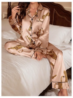 Foto 3 | Foto 3 | Conjunto De Pijama Soly Hux De Satén De Seda Con Estampado De Leopardo Para Mujer - Venta Internacional.