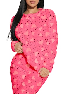 Foto 3 | Foto 3 | Pijama Para Mujer Shendy Vendy Conjunto 2 Piezas Elegante Invierno Afelpado Rosa Puntos Corazon Grande