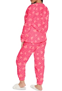 Foto 4 | Foto 4 | Pijama Para Mujer Shendy Vendy Conjunto 2 Piezas Elegante Invierno Afelpado Rosa Puntos Corazon Grande