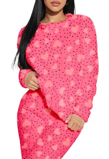 Foto 3 | Foto 3 | Pijama Para Mujer Shendy Vendy Conjunto 2 Piezas Elegante Invierno Afelpado Rosa Puntos Corazon Extra Grande