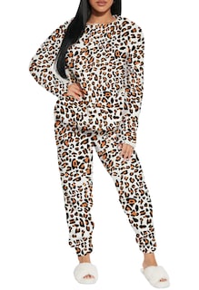 Foto 1 | Foto 1 | Pijama Para Mujer Shendy Vendy Conjunto 2 Piezas Elegante Invierno Afelpado Camel Leopardo Mediano