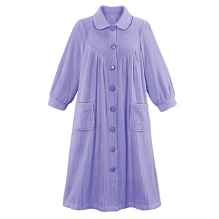 Foto 1 | Foto 1 | Forro Polar De Felpa Robe Collections Etc Con Botones En La Parte Delantera, Color Lavanda - Venta Internacional.