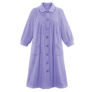 Foto 2 | Foto 2 | Forro Polar De Felpa Robe Collections Etc Con Botones En La Parte Delantera, Color Lavanda - Venta Internacional.