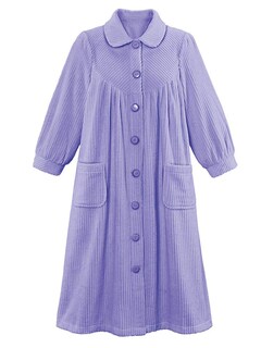 Foto 3 | Foto 3 | Forro Polar De Felpa Robe Collections Etc Con Botones En La Parte Delantera, Color Lavanda - Venta Internacional.