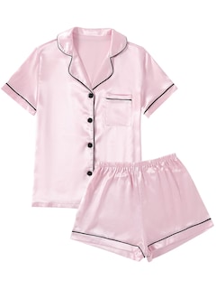 Foto 1 | Foto 1 | Conjunto de Pijama Lyaner para Mujer Satén Manga Corta Rosa - Venta Internacional
