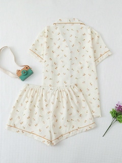 Foto 2 | Foto 2 | Conjunto de Pijama Sweetyrocks de Poliéster Floral Albaricoque para Mujer - Venta Internacional