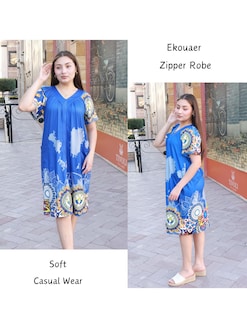 Foto 3 | Foto 3 | Albornoz Mumu Ekouaer con Cremallera Estampado Floral para Mujer - Venta Internacional