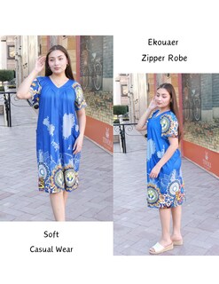 Foto 3 | Foto 3 | Albornoz Mumu Ekouaer con Cremallera Estampado Floral para Mujer - Venta Internacional