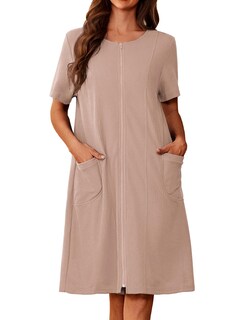 Foto 1 | Foto 1 | Albornoz Ekouaer De Punto Gofrado Con Cremallera, Manga Corta, Para Mujer - Venta Internacional.