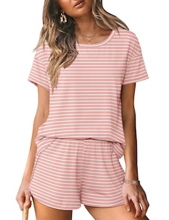 Foto 1 | Foto 1 | Conjunto De Pijama Ekouaer Para Mujer, Cuello Redondo, Manga Corta - Venta Internacional.