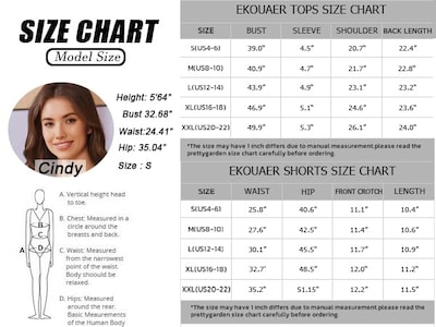 Foto 6 | Foto 6 | Conjunto De Pijama Ekouaer Para Mujer, Cuello Redondo, Manga Corta - Venta Internacional.