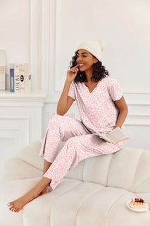 Foto 5 | Foto 5 | Conjunto De Pijama Ekouaer, Pantalones Largos De Manga Corta Para Mujer - Venta Internacional.