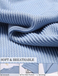 Foto 6 | Foto 6 | Conjunto De Pijama Ekouaer De Manga Corta Lounge De 2 Piezas Azul Cielo - Venta Internacional.