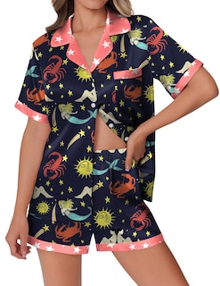 Foto 1 | Foto 1 | Conjunto De Pijama Ekouaer De Satén De Seda Para Mujer Con Estampado De Animales - Venta Internacional.