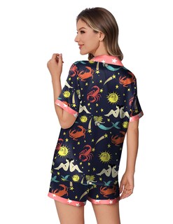 Foto 4 | Foto 4 | Conjunto De Pijama Ekouaer De Satén De Seda Para Mujer Con Estampado De Animales - Venta Internacional.